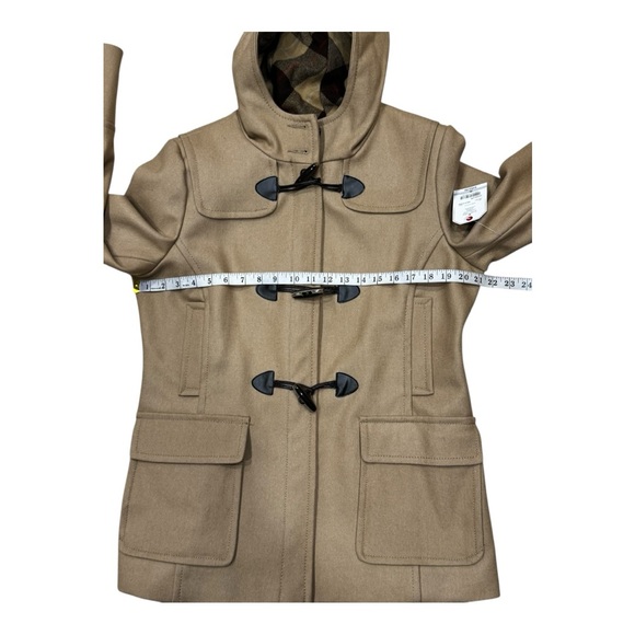 St. John’s Bay Petite Cashmere Blend Hooded Toggle Coat Caramel Latte NWT PL - Picture 6 of 16